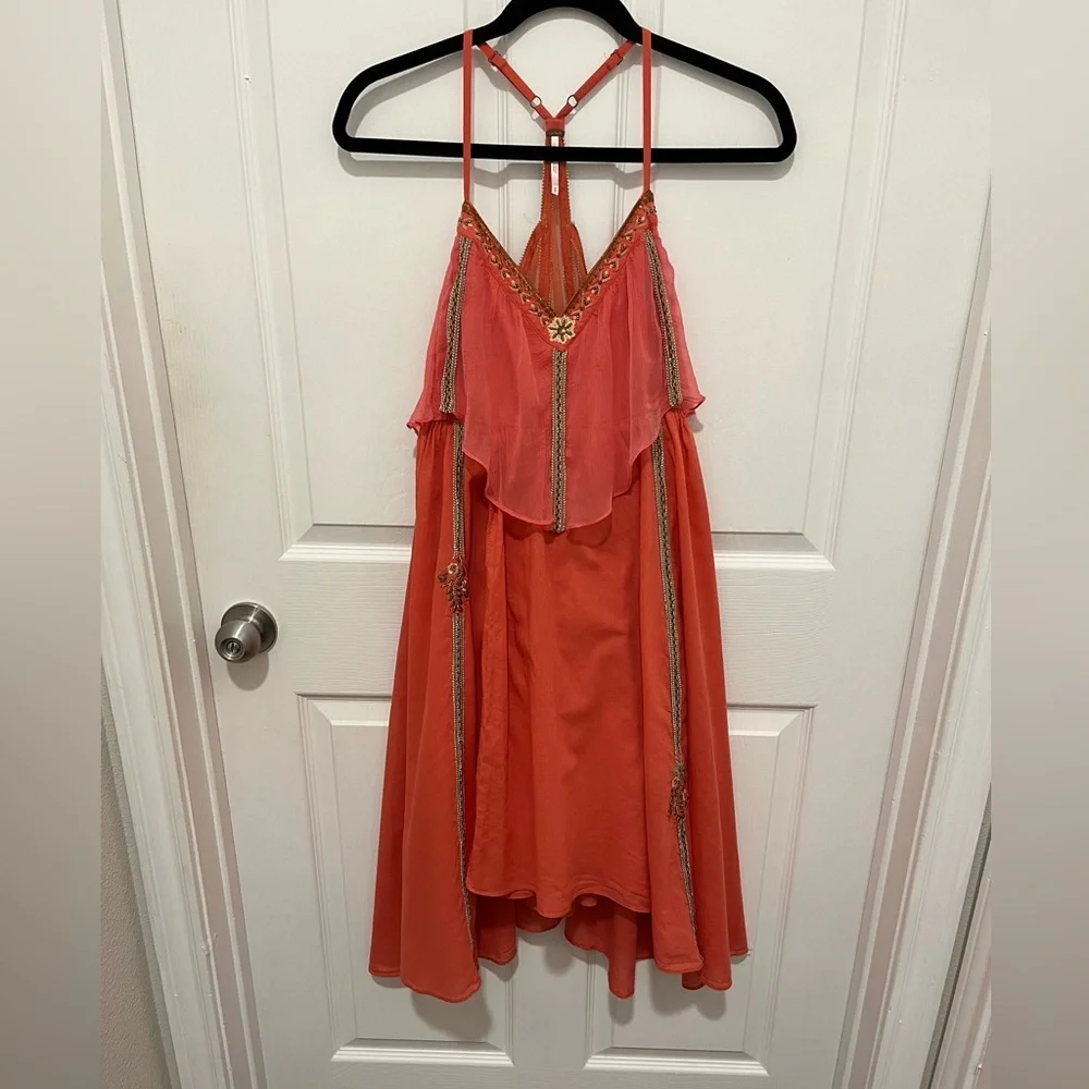 Free People One Enchanted Evening Open Back Beaded Dress S/P - Picture 2 of 13